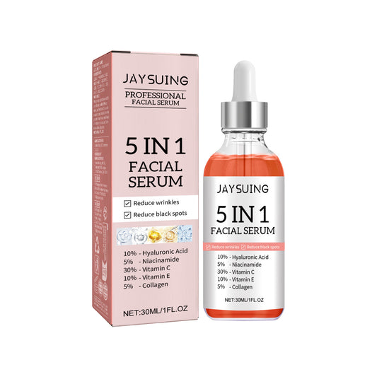 5-in-1 Vitamin C Facial Serum – Anti-Aging, Wrinkle Reduction with Hyaluronic Acid, Niacinamide & Vitamin E