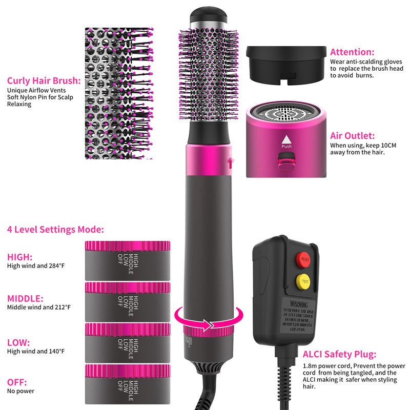 5-in-1 Hair Dryer Brush – Styler, Straightener & Curler | Professional Blowout Tool