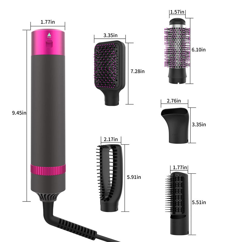 5-in-1 Hair Dryer Brush – Styler, Straightener & Curler | Professional Blowout Tool