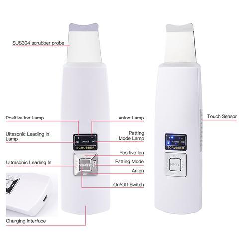 Ultrasonic Facial Cleanser – Blackhead & Acne Removal, Vibration Massager, Ultrasound Peeling Machine