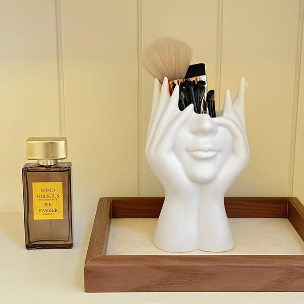 Creative hand-shaped makeup brush holder flower stand