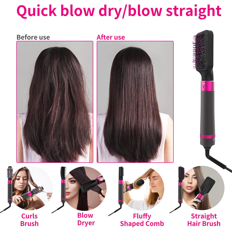 5-in-1 Hair Dryer Brush – Styler, Straightener & Curler | Professional Blowout Tool