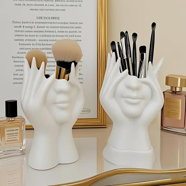 Creative hand-shaped makeup brush holder flower stand