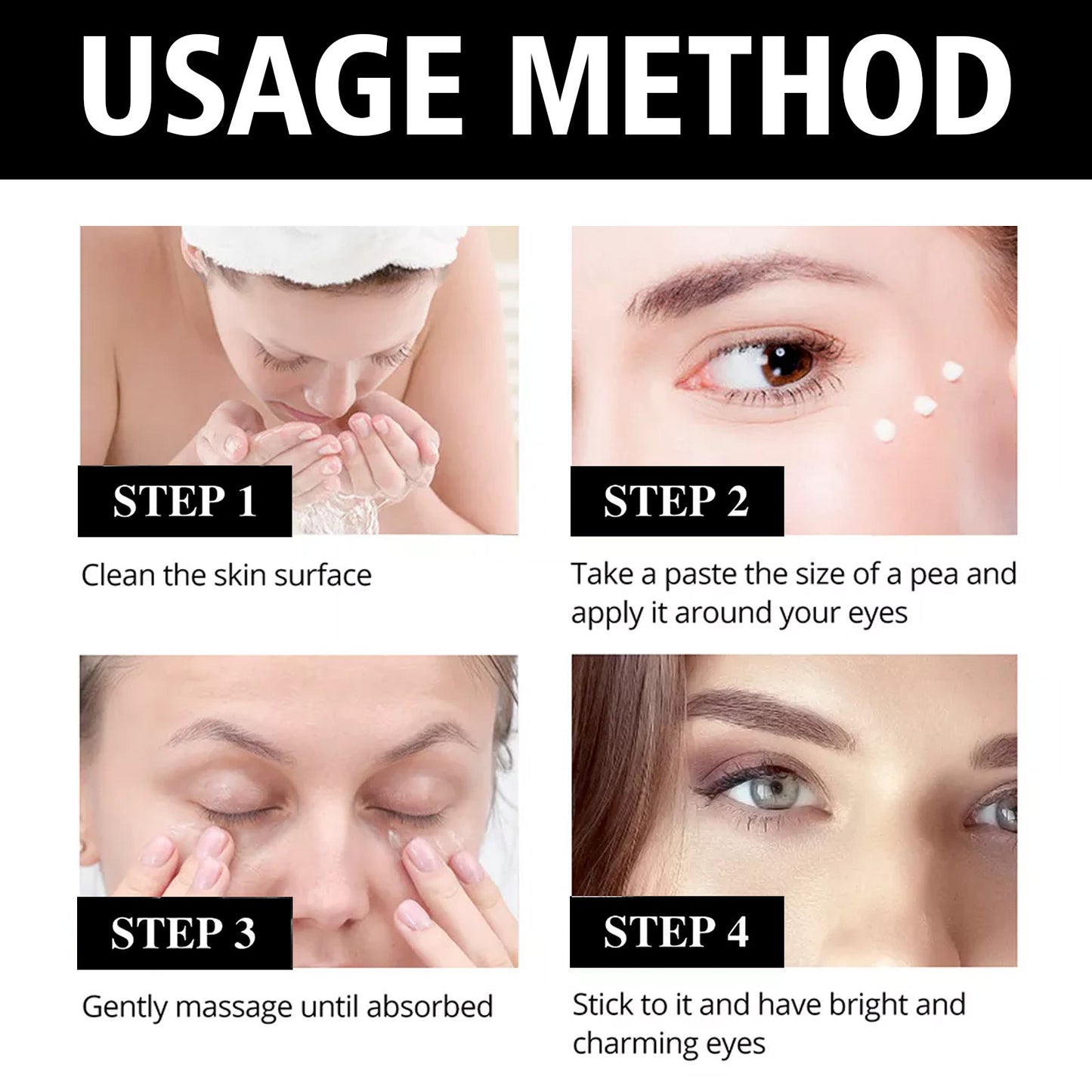 Instant Firming Eye Cream – Tightening Treatment with Hyaluronic Acid, Collagen & Vitamin E