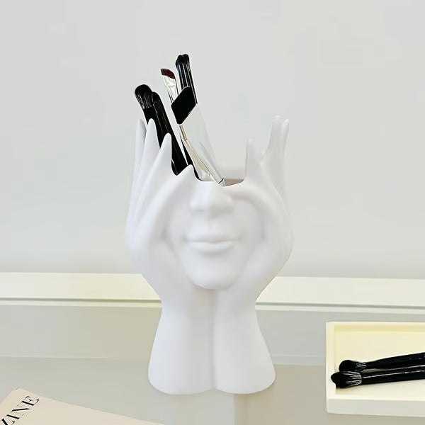 Creative hand-shaped makeup brush holder flower stand