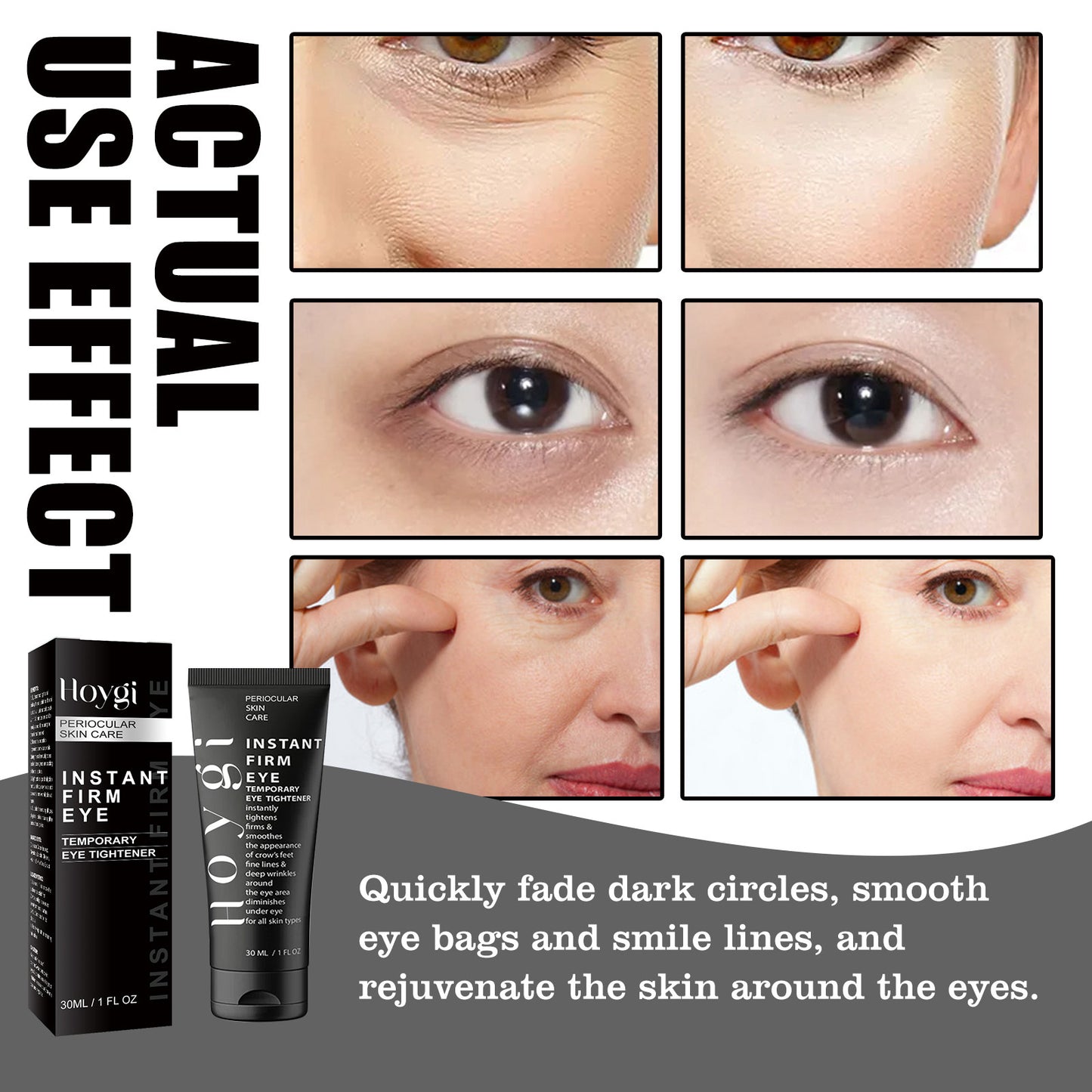 Instant Firming Eye Cream – Tightening Treatment with Hyaluronic Acid, Collagen & Vitamin E